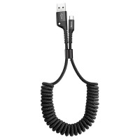 USB kabelis Baseus Fish Eye Spring Type-C 2.0A 1m black CATSR-01 